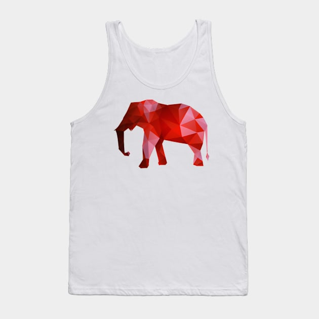 Red Elephant Polygon Tank Top by Shadowbyte91